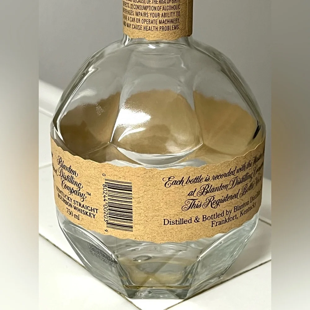 Blanton's Single Barrel Bourbon Whiskey EMPTY Bottle Horse & Jockey Stopper 8.5